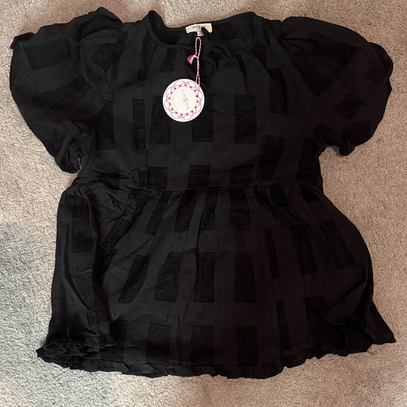 Umgee Tops - Umgee Black Textured Puff Sleeve Blouse